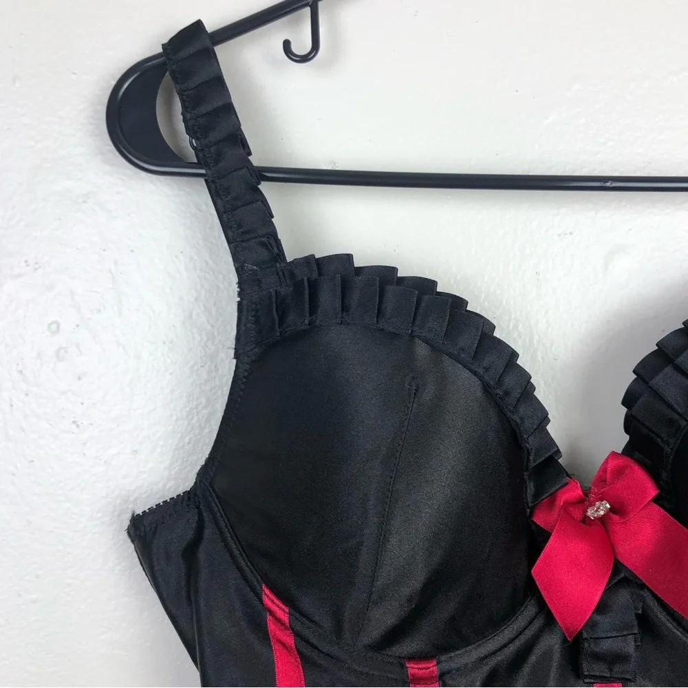 Fredericks Of Hollywood Black and Red Corset Top - Picture 3 of 7